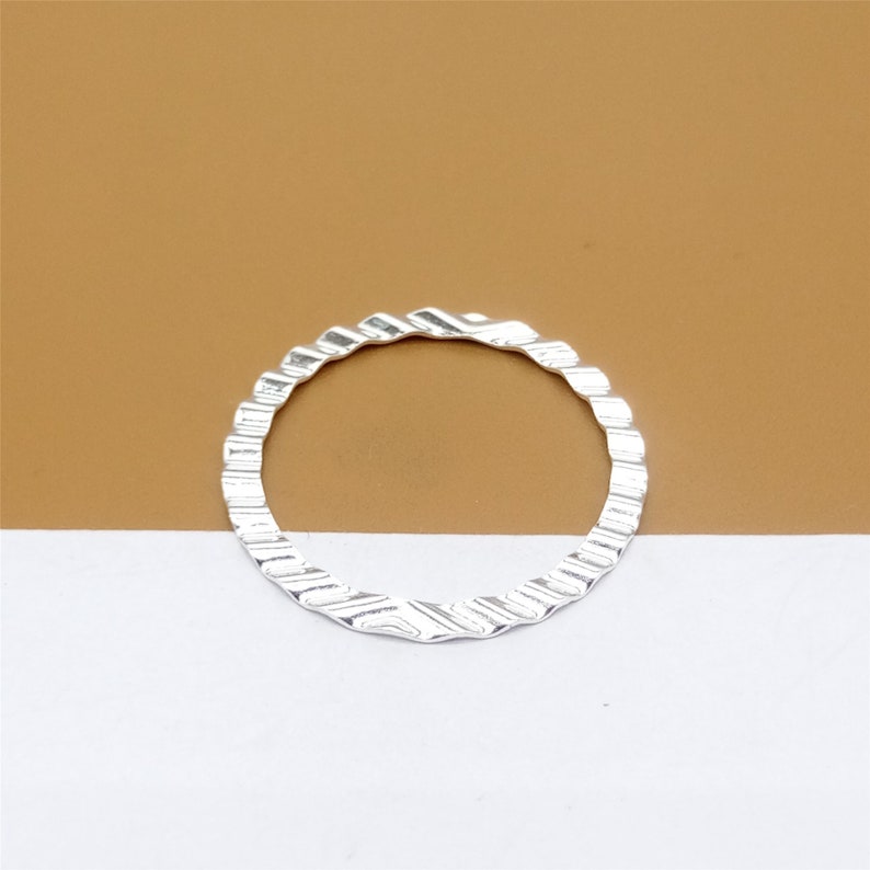 925 Silver Circle Jump Ring Connector for Bracelet Necklace 8 Sterling Silver Closed Round Jump Rings Hammered Type