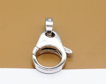 thumbnail interactive-video image 1 of 5 Large Oval Silver Stainless Steel Lobster Claw Clasps - 7x18mm For Bold Jewelry Making 1 of 9