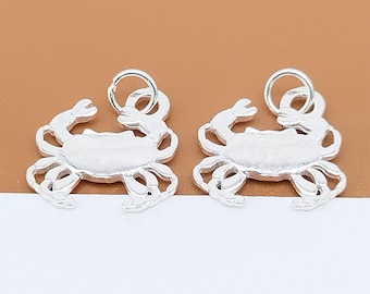 Sterling Silber kleine Krabbe Charm, 925 Silber Krabbe Charm, kleine Krabbe Anhänger, See Charm, Ozean Charm, Halskette Charm, Armband Charm