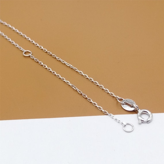 Catena a maglie larghe in argento sterling placcata in rodio, catene a