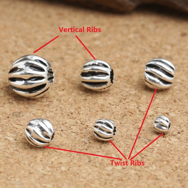 Sterling Silver Corrugated Round Beads Bracelet Bead Etsy Sterling Silver Corrugated Round Beads Bracelet Bead Etsy
