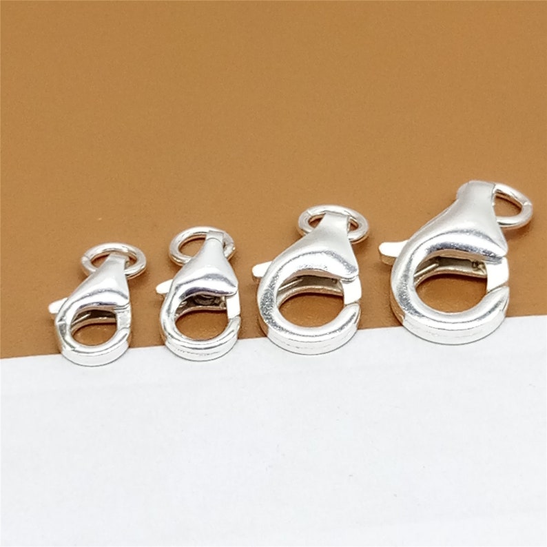 10 Sterling Silver Trigger Clasps with Closed Jump Ring, Lobster Clasp, 925 Silver Lobster Clasp, Lobster Claw Clasp, Sterling Lobster Clasp image 5