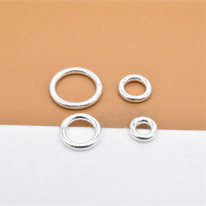 Anello di salto chiuso in argento sterling 50, anello di salto chiuso in argento sterling 925 3 mm 4 mm 5 mm 6 mm, filo calibro 22, circa 0,6 mm immagine 4