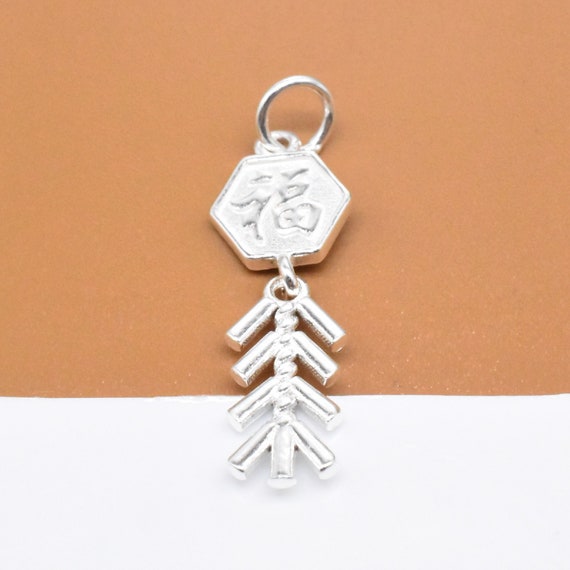 LGU Sterling Silver Oxidized Fireworks Firecracker Charm: Clasp Style Charms