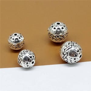 Sterling Silver Hollow Round Beads, Sterling Ball Beads, 925 Silver Ball Beads, Sterling Round Bead, Sterling Hollow Beads 8mm 10mm