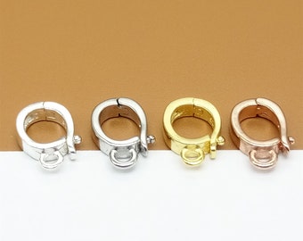 2 Sterling Silver Oval Claw Clasps, 925 Silver Claw Clasp Rhodium Plated, Yellow Gold Plated Oval Clasp, Rose Gold Plated Shiny Clasp