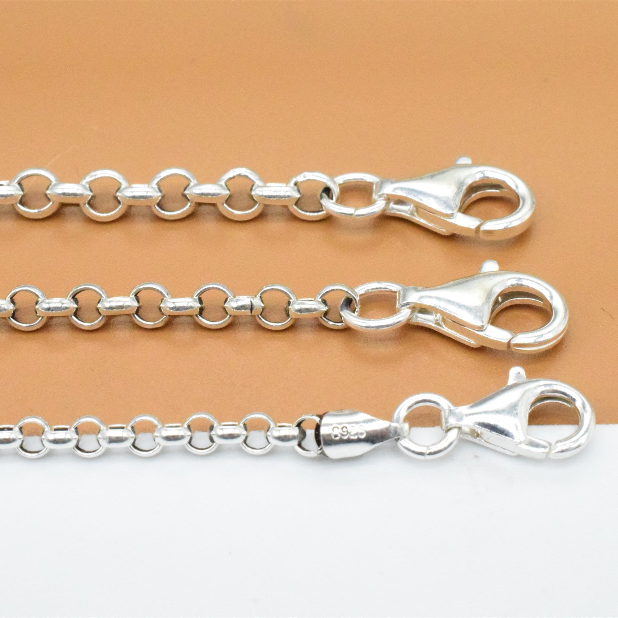 Jewel Tie 925 Sterling Silver 3.5mm Rolo Chain Necklace with Secure Lobster Lock Clasp Jewel Tie 925 Sterling Silver 3.5mm Rolo Chain Necklace with Secure Lobster Lock Clasp