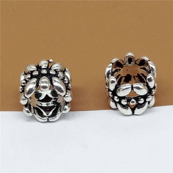 10 pezzi di distanziatori perline in argento Sterling 925 foro