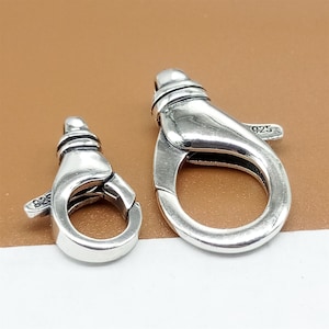 Sterling Silver Lobster Clasp, Trigger Clasp, 925 Silver Oxidized Lobster Clasp, Claw Clasps, Bracelet Clasp, Necklace Clasp