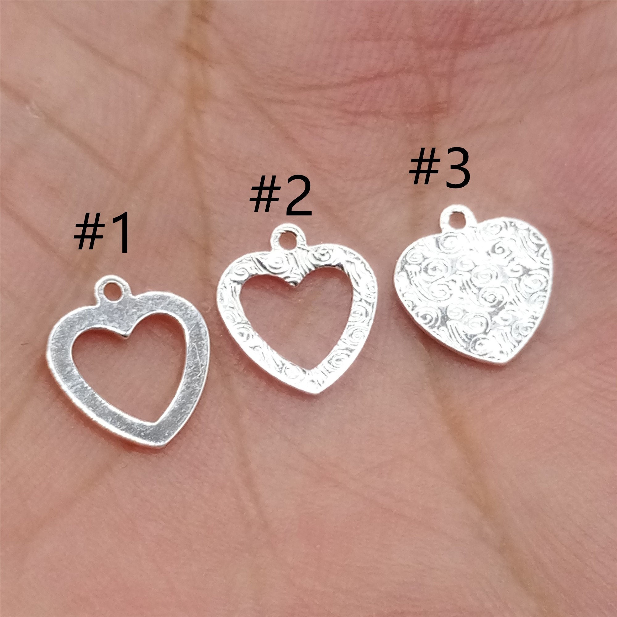 20 Silver Heart Charms Heart Heart - Etsy