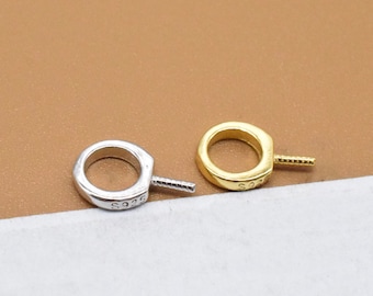 2 épingles à oeil en argent sterling, épingle à anneau fermée en argent 925, boucle plaquée rhodium, petite épingle à oeillet plaquée or, épingle de boucle d'oreille