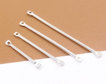 15 Sterling Silver Stick Charms, 925 Silver Stick Connector Charm, Bar Charm Connector 15mm 20mm 25mm 30mm, Connector for Earring Threader