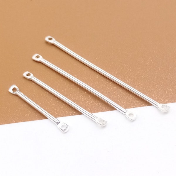 30 Sterling Silver Stick Charms, 925 Silver Stick Connector Charm, Bar Charm Connector 15mm 20mm 25mm 30mm, Connector for Earring Threader