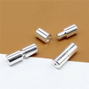 2 Sterling Silver Screw Clasps, 925 Silver Barrel Screw Clasp, 925 Sterling Silver Clasps, Column Screw Clasps