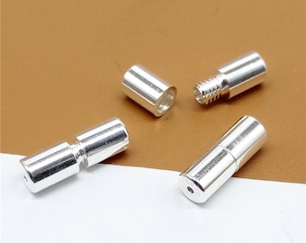 2 Sterling Silver Screw Clasps, 925 Silver Barrel Screw Clasp, 925 Sterling Silver Clasps, Column Screw Clasps