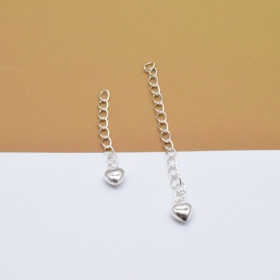 Oxidized Sterling Silver Heart Shape Link Sold Per Foot - Foto 7