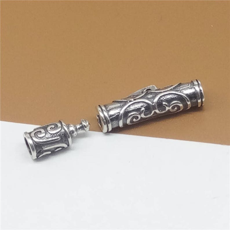 Sterling Silver Bayonet Clasp Glue-in Clasp Tube Clasp 925 Silver Bayonet Clasp Clasp for Leather Cord Snap Clasp