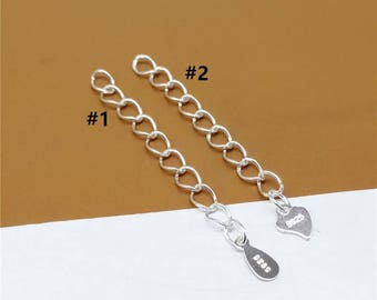 Beebeecraft 3 Rallonges Chaîne 925 Argent Sterling Or Rose 5.1 Cm + Tissu Polissage