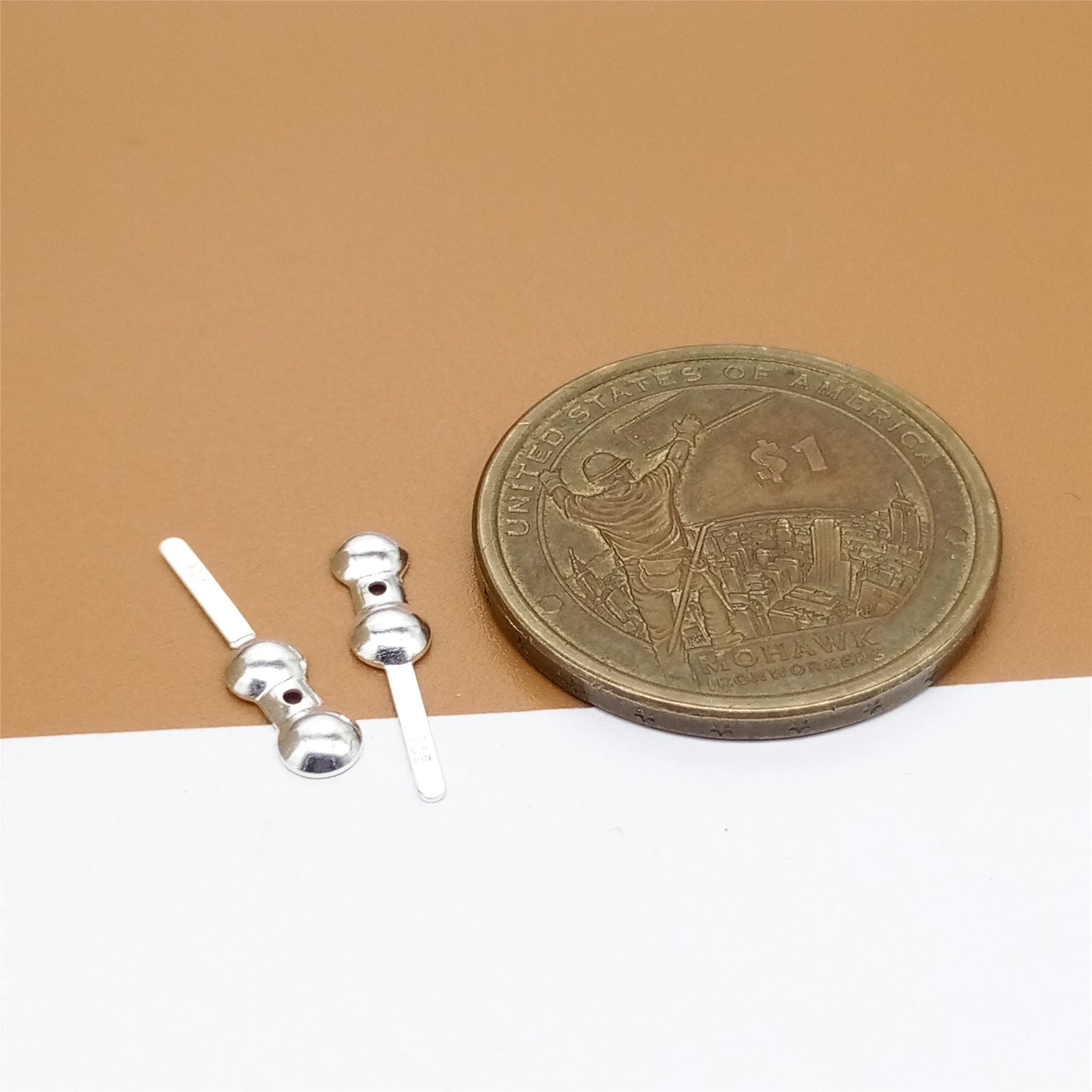 20 Sterling Silver Clamshell Bead Tips 925 Silver Clamshell Etsy