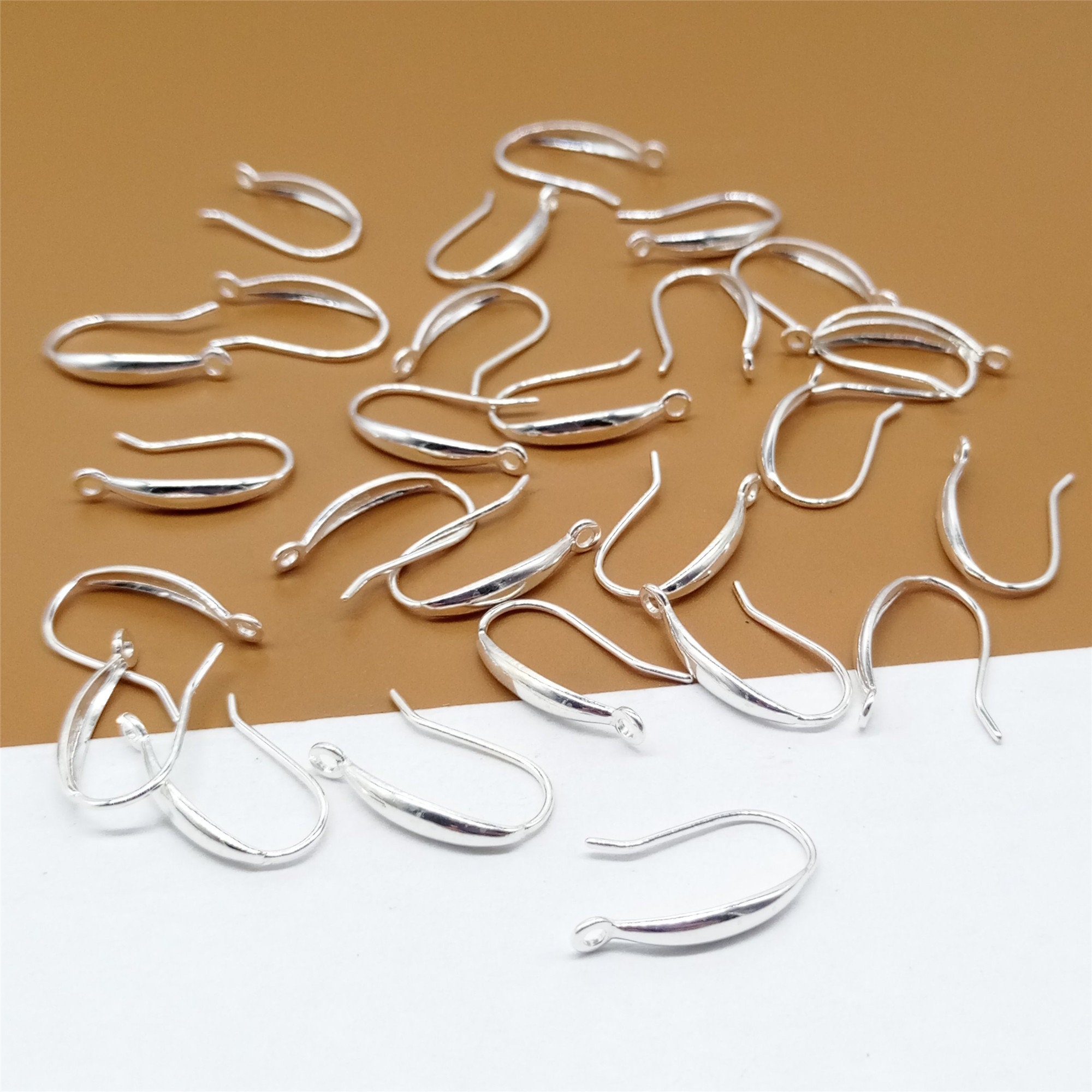 6 Pairs of Sterling Silver Earring Hooks, 925 Silver Ear 6 Pairs of Sterling Silver Earring Hooks, 925 Silver Ear
