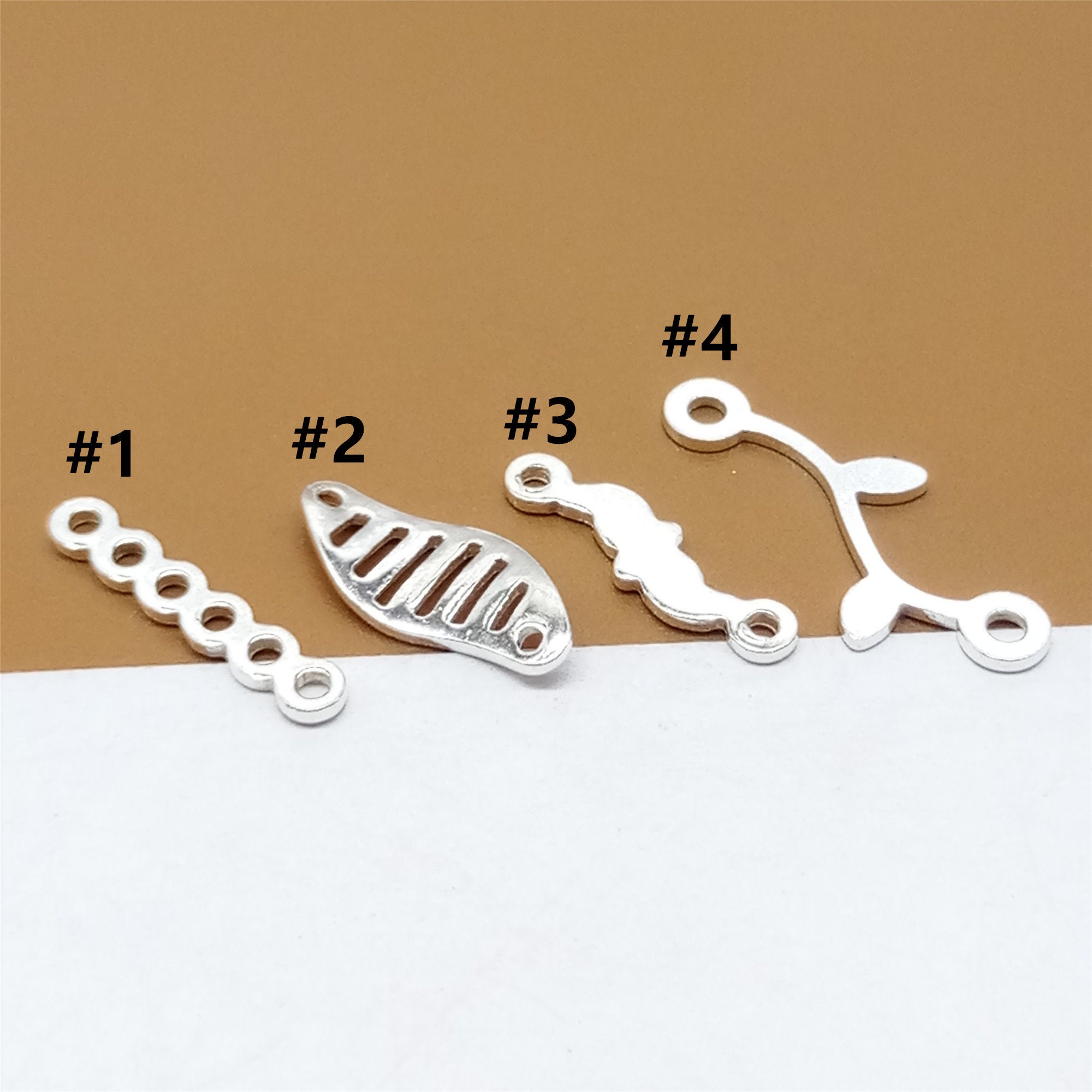 20 Sterling Silver Small Charm Connectors 925 Silver Shiny Etsy