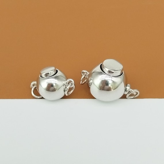 Sterling Silver Box Bead W/ Rhodium Plated, 925 Silver Pearl Bead