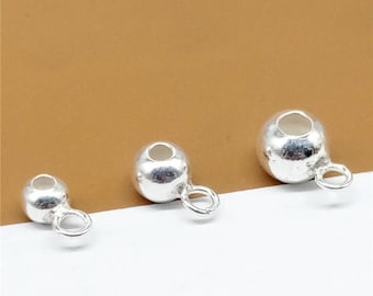 20 perline di cauzione in argento sterling con anello di salto aperto, ciondoli di perline di cauzione, cauzioni d'argento 925, perline distanziatrici di cauzione 4 mm 5 mm 6 mm