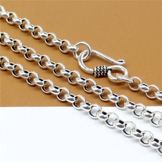 Catenina In Argento Sterling Con Perline | Placcata Rodio | Larghezza 1,5 Mm | Lunghezza 40,6 Cm | Collana Minimal In Scatola Regalo