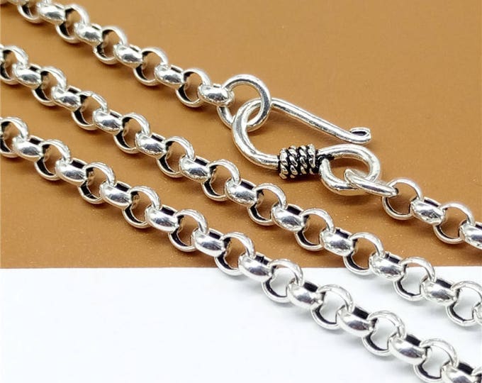 30" 3mm, Vintage Italian Sterling Silver 925 Rope Cha