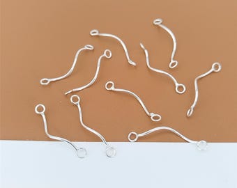 10 Sterling Silver Twist S Curve Connectors w/ Closed Jump Ring, 925 Silver Twist Bar Charm, Twist Connector Charm, Twisted Bar Charm