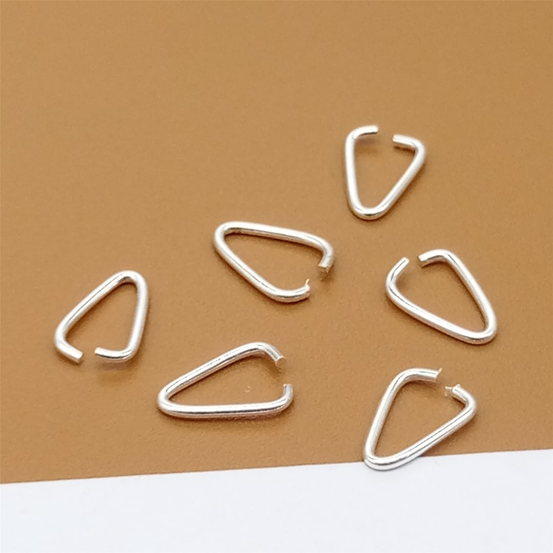 40 Sterling Silver Triangle Jump Rings, Open Jump Rings, 925 Silver