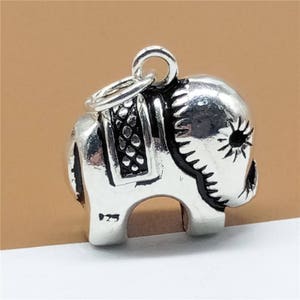 2 Sterling Silver Elephant Charms, 925 Sterling Silver Elephant Pendant, 925 Silver Elephant Pendant, Animal Charm