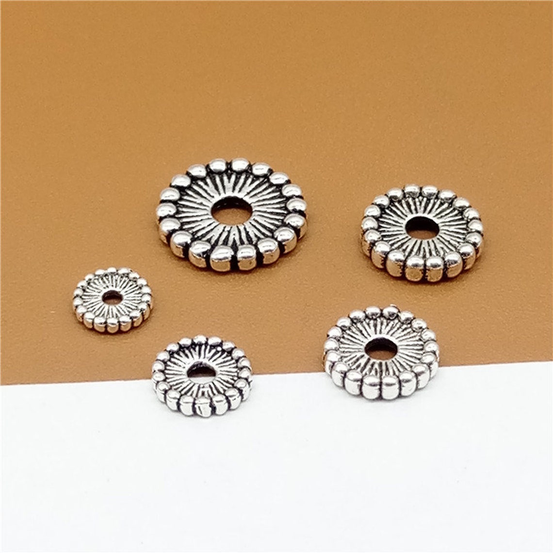 20 Sterling Silver Round Spacer Beads Bracelet Spacers 925 Etsy