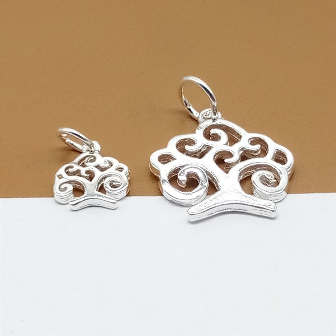 925 Sterling Silver Tree Charms, Tree of Life Charms, 925 Silver Life