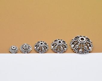 Sterling Silber Gänseblümchen Perlenkappe, 925 Silber Herz Perlenkappe, Blumen Perlen Spacer, Spacer Perlenkappe, Armband Perle 6mm 8mm 10mm 12mm 16mm