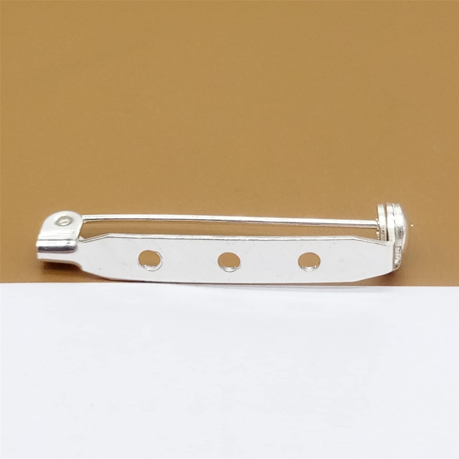 Sterling Silver Brooch Pin Back With 3 Holes 925 Silver Plain Etsy