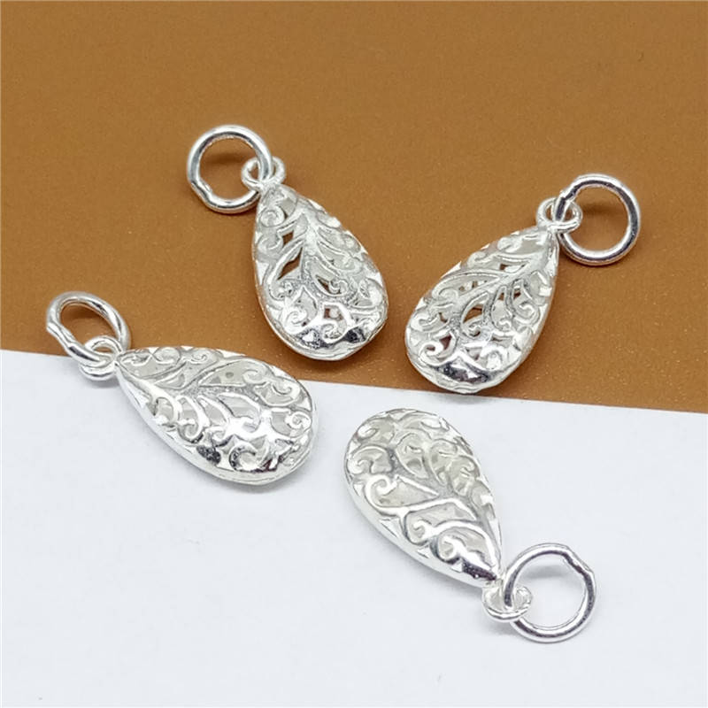 5 Sterling Silver Drop Charm Earring Charms Water Drop Charm Etsy