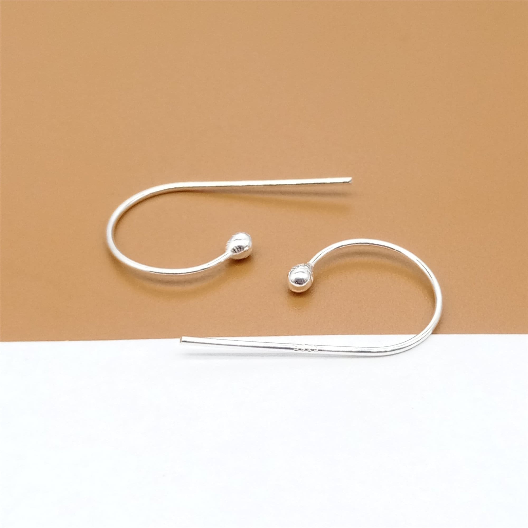 5 Pairs Sterling Silver Earring Hooks With Bead 2.5mm 925 Etsy