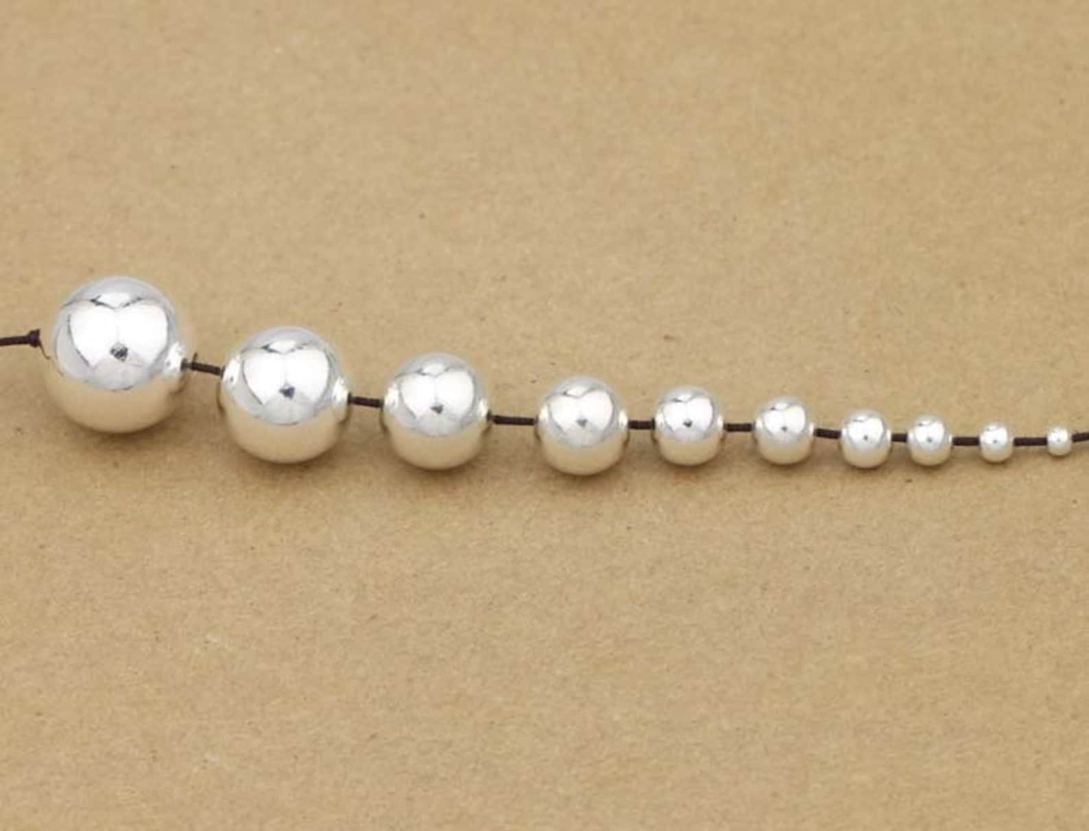 Sterling Silver Beads Sterling Silver Seamless Round Ball Etsy