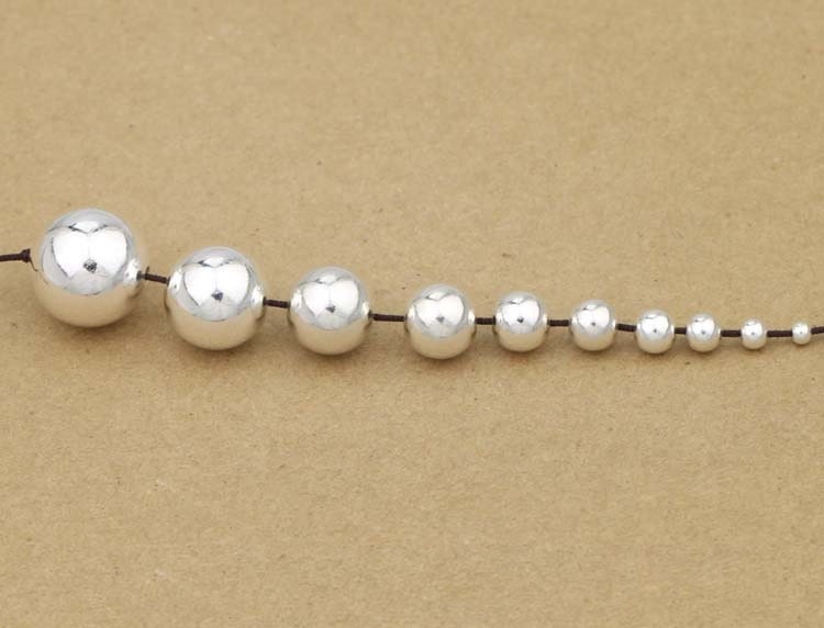  Ofiuny Genuine 925 Sterling Silver Beads for Jewelry Making  50Pcs 5MM Smooth Round Beads Ball Spacer Beads for Bracelet Necklace  Jewelry DIY Crafts