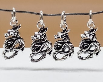 8 Sterling Silver Dragon Charms, Small Dragon, 925 Silver Dragon Charms, Bracelet Charm, Necklace Charm