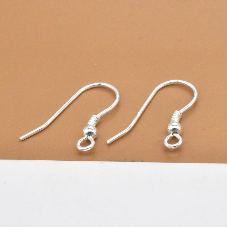 May include: Two silver earring hooks with a small ball at the end of each hook.