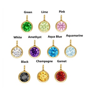 2pcs 14K Gold Filled 4mm Zircon Bezel Charms w/ Perpendicular Ring, Gold Filled Bezel Drop, CZ Stone Bezel Charm, Jewelry Findings 1/20 14K