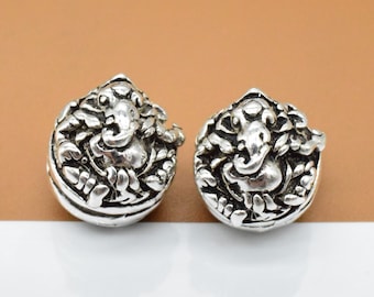925 Sterling Silver Elephant Beads, Ganesha Beads, 925 Silver Elephant Beads, Shiva Beads, Bracelet Beads, Necklace Bead