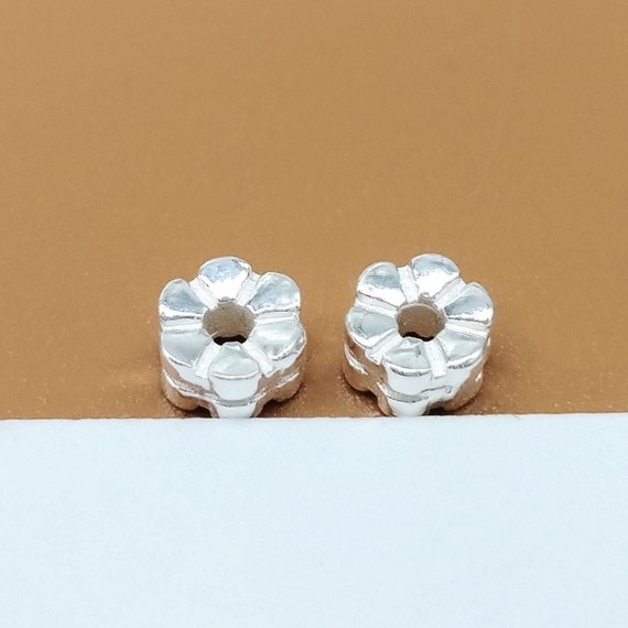 20 Pezzi 6mm Ondulato Perlina Argento Sterling Placcato Gioielli
