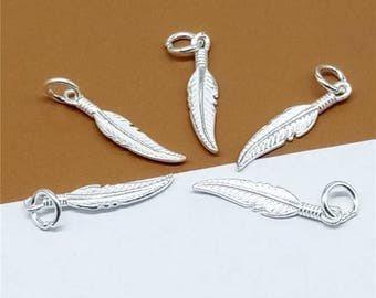 Elli Collana Ciondolo Piuma Bi-Colore in Argento Sterling 925 da Donna