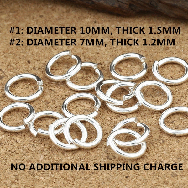 25 pc, 7mm 16 Gauge, Open Jump Rings, Sterling Silver, Jump Rings.925