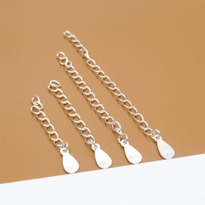15 Sterling Silver Chain Extensions, Extender Chains, 925 Silver Necklace Extender, Bracelet Extender, 30mm, 35mm, 50mm, 60mm