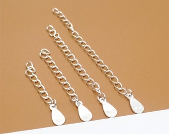 15 Sterling Silver Chain Extensions, Extender Chains, 925 Silver Necklace Extender, Bracelet Extender, 30mm, 35mm, 50mm, 60mm