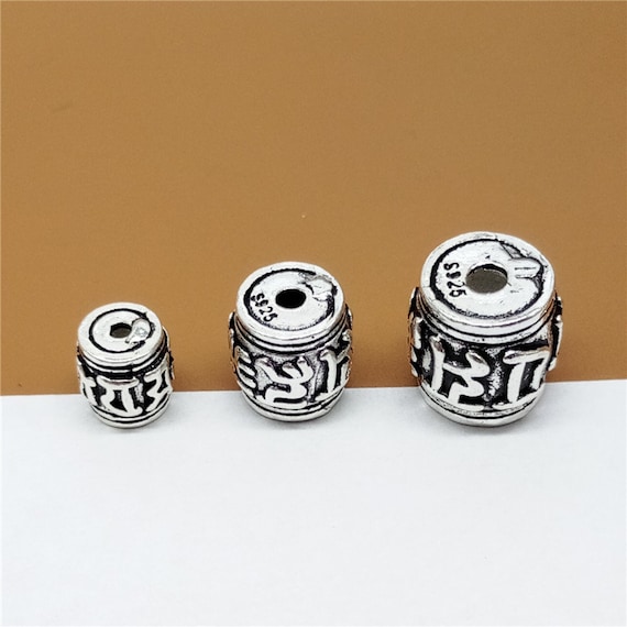 Handmade Turkish & Bali 6-8mm sterling silver beads with 6mm 14k